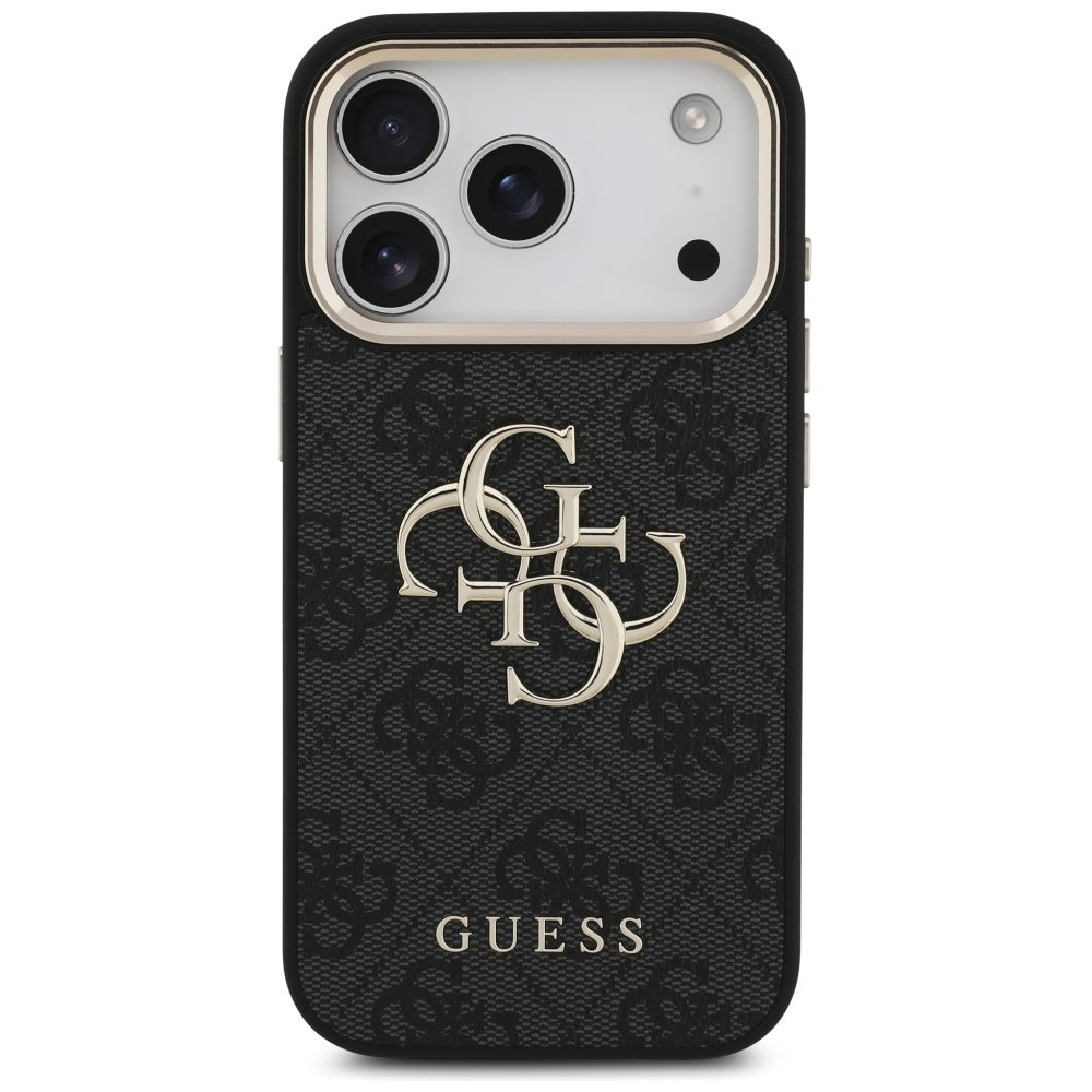 Husa pentru Apple iPhone 17 Pro, Guess, Big 4G Logo Classic, Neagra Aurie