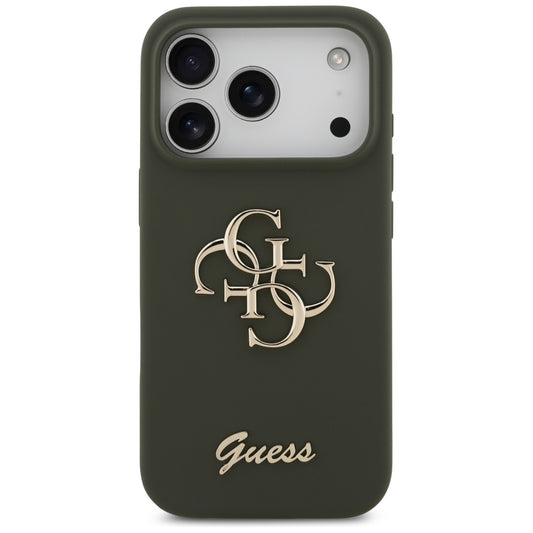 Husa pentru Apple iPhone 17 Pro, Guess, Big 4G Script, Kaki