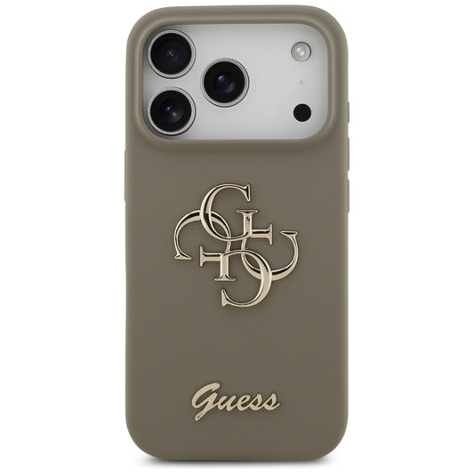 Husa pentru Apple iPhone 17 Pro, Guess, Big 4G Script, Maro