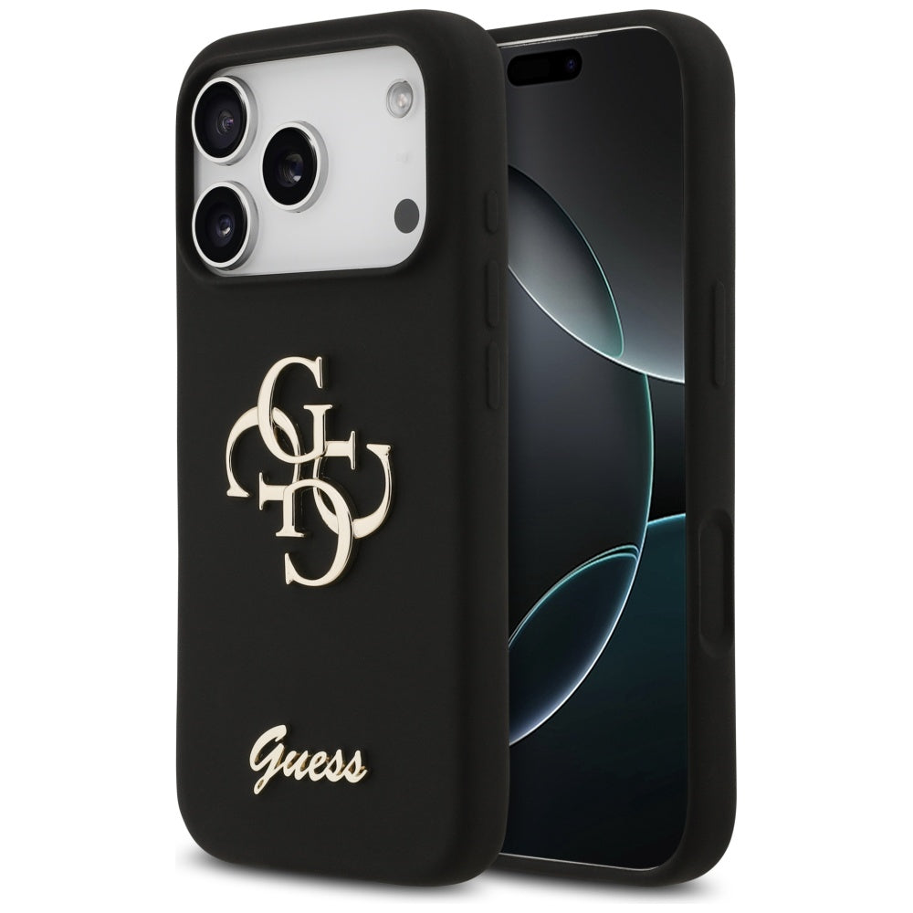 Husa pentru Apple iPhone 17 Pro, Guess, Big 4G Script, Neagra