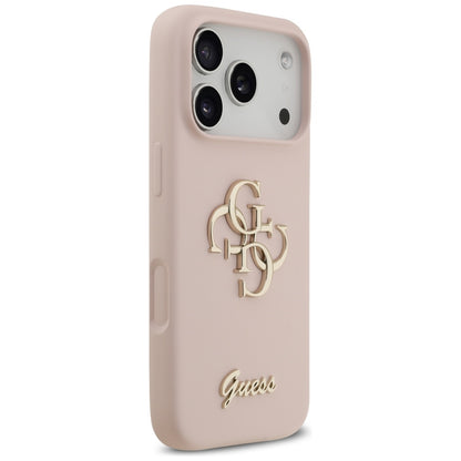 Husa pentru Apple iPhone 17 Pro, Guess, Big 4G Script, Roz Deschis