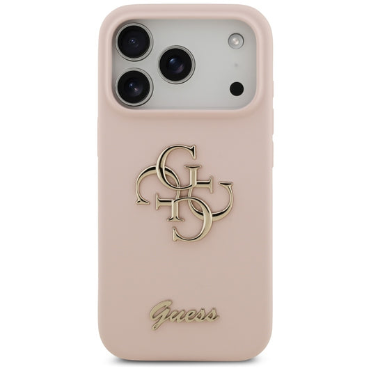 Husa pentru Apple iPhone 17 Pro, Guess, Big 4G Script, Roz Deschis