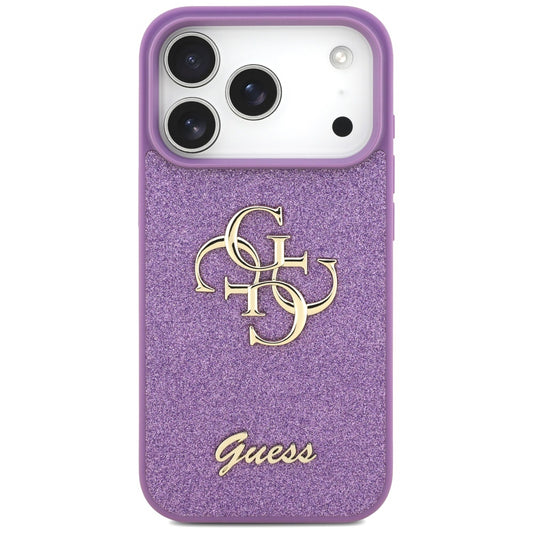 Husa pentru Apple iPhone 17 Pro, Guess, Fixed Glitter Big 4G, Mov