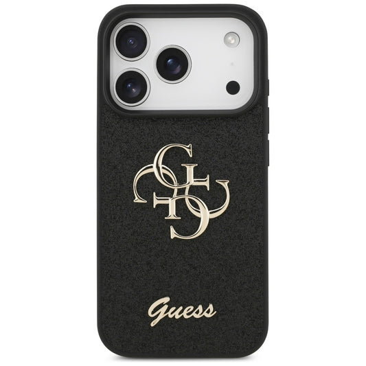 Husa pentru Apple iPhone 17 Pro, Guess, Fixed Glitter Big 4G, Neagra