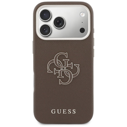 Husa pentru Apple iPhone 17 Pro, GUESS, Resin Logo, Maro