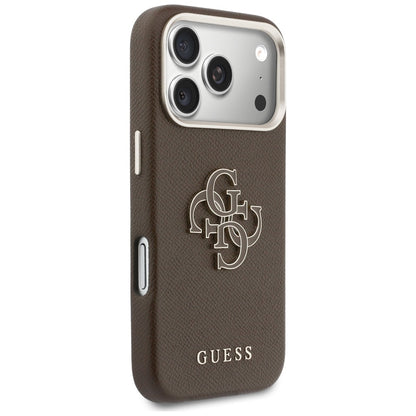 Husa pentru Apple iPhone 17 Pro, GUESS, Resin Logo, Maro