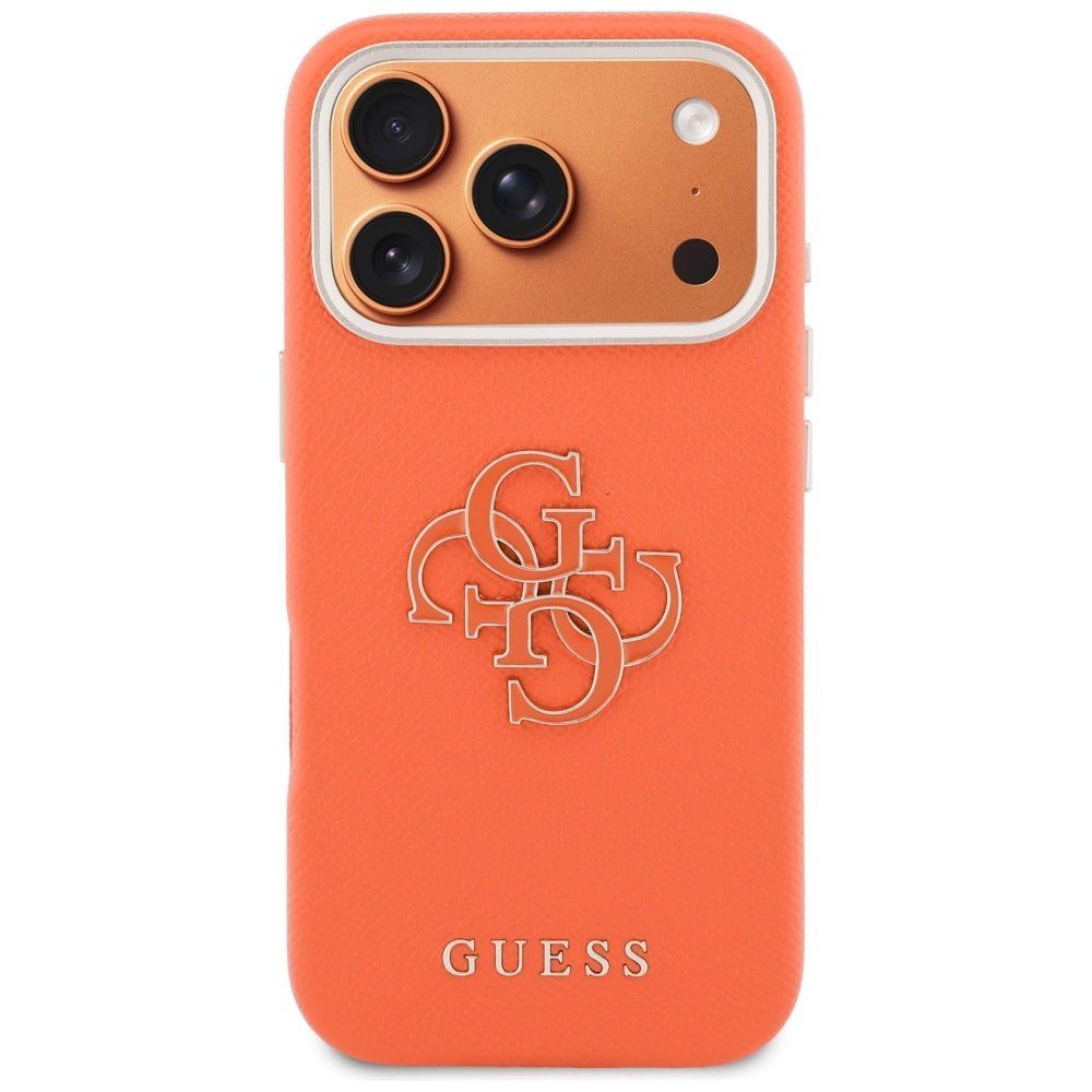 Husa pentru Apple iPhone 17 Pro, Guess, Resin Logo, Portocalie