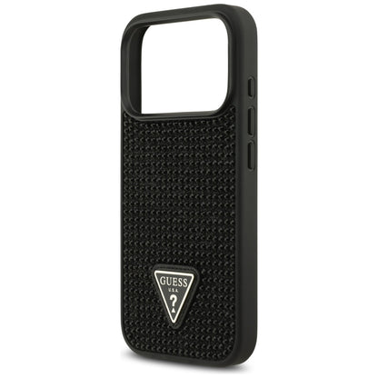 Husa pentru Apple iPhone 17 Pro, Guess, Rhinestone Triangle Logo, Neagra
