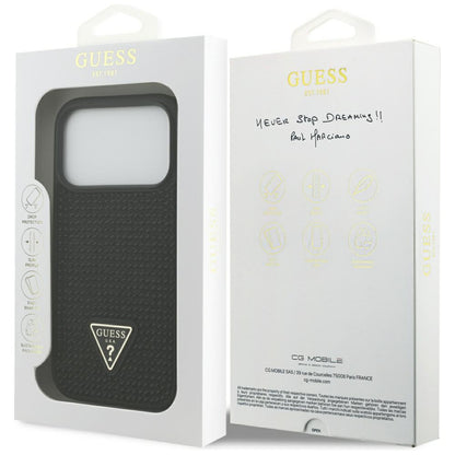 Husa pentru Apple iPhone 17 Pro, Guess, Rhinestone Triangle Logo, Neagra