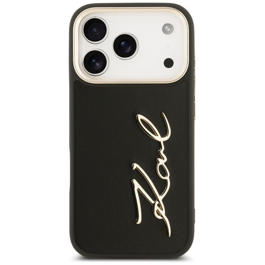 Husa pentru Apple iPhone 17 Pro, Karl Lagerfeld, Script Logo, Neagra