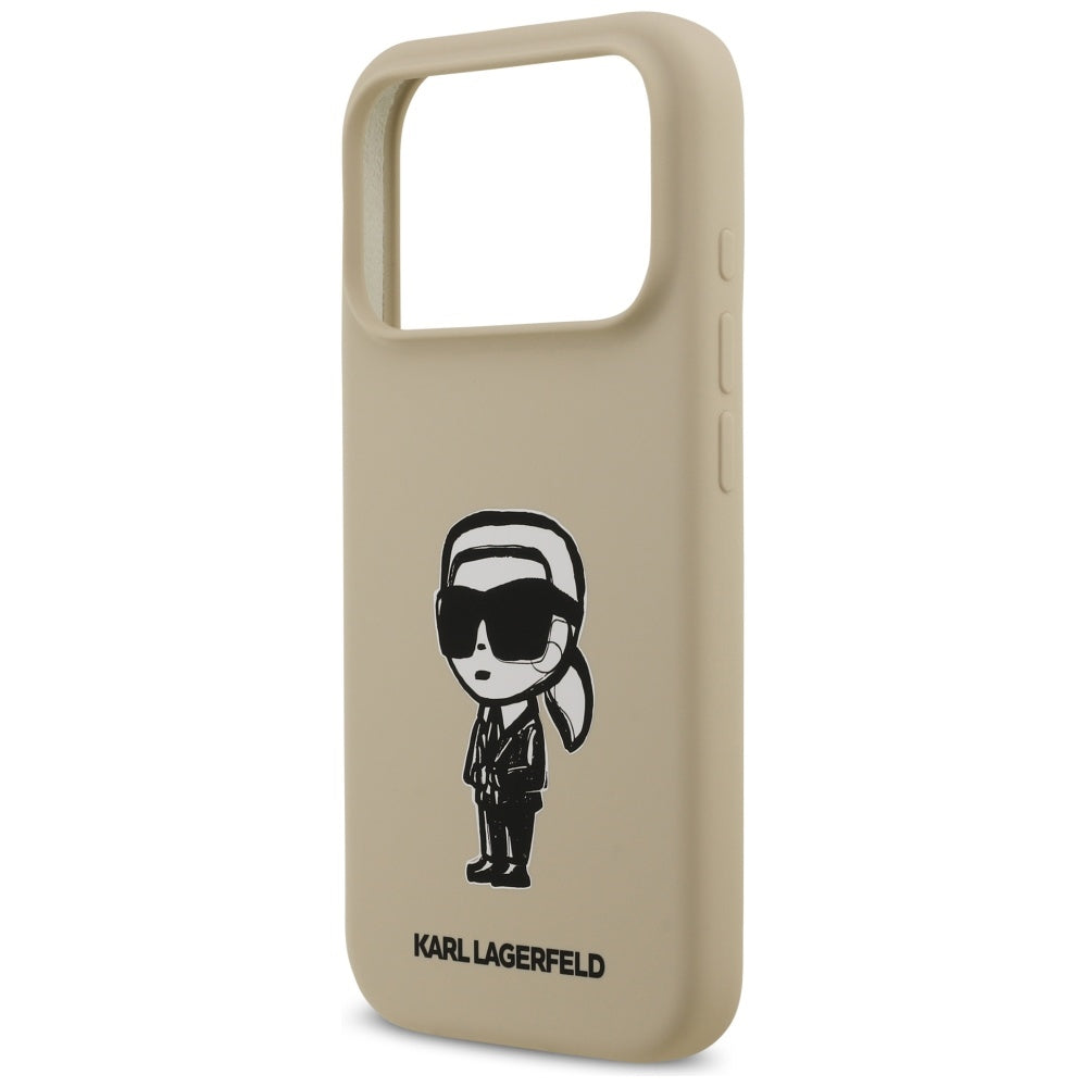 Husa pentru Apple iPhone 17 Pro, Karl Lagerfeld, Sketch and Logo Karl, Maro