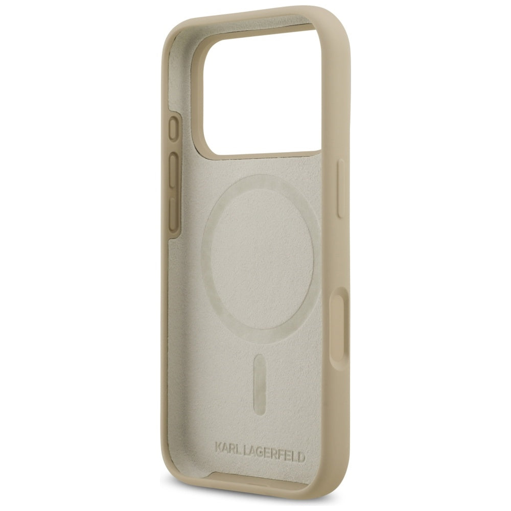 Husa pentru Apple iPhone 17 Pro, Karl Lagerfeld, Sketch and Logo Karl, Maro