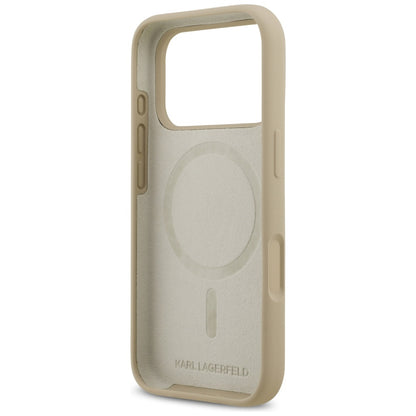 Husa pentru Apple iPhone 17 Pro, Karl Lagerfeld, Sketch and Logo Karl, Maro