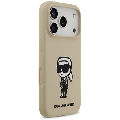 Husa pentru Apple iPhone 17 Pro, Karl Lagerfeld, Sketch and Logo Karl, Maro