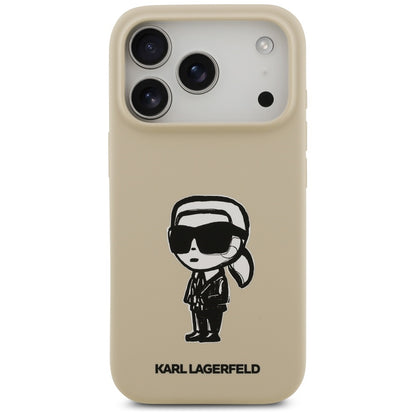 Husa pentru Apple iPhone 17 Pro, Karl Lagerfeld, Sketch and Logo Karl, Maro