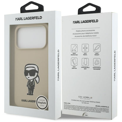 Husa pentru Apple iPhone 17 Pro, Karl Lagerfeld, Sketch and Logo Karl, Maro