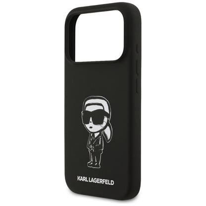 Husa pentru Apple iPhone 17 Pro, Karl Lagerfeld, Sketch and Logo Karl, Neagra