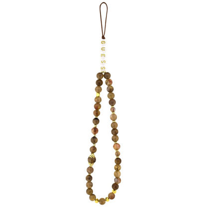 Husa pentru Apple iPhone 17 Pro Max, Guess, 4G Classic Logo with Pearl Strap, Maro