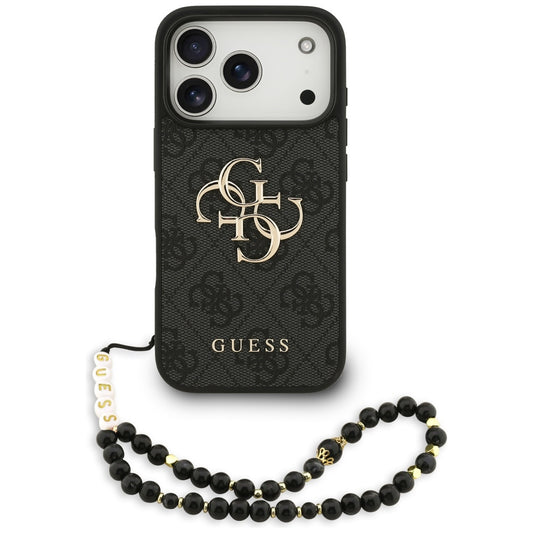 Husa pentru Apple iPhone 17 Pro Max, Guess, 4G Classic Logo with Strap, Neagra