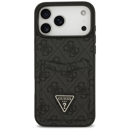 Husa pentru Apple iPhone 17 Pro Max, Guess, 4G Double Card Triangle, Neagra