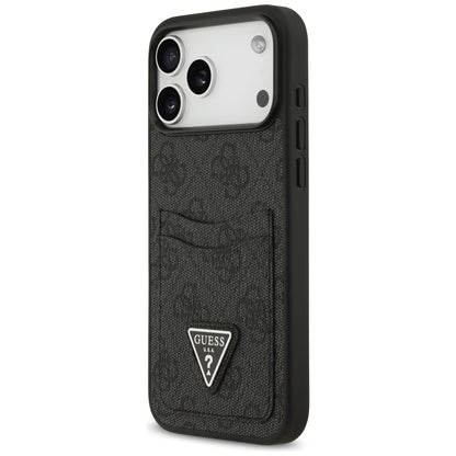 Husa pentru Apple iPhone 17 Pro Max, Guess, 4G Double Card Triangle, Neagra