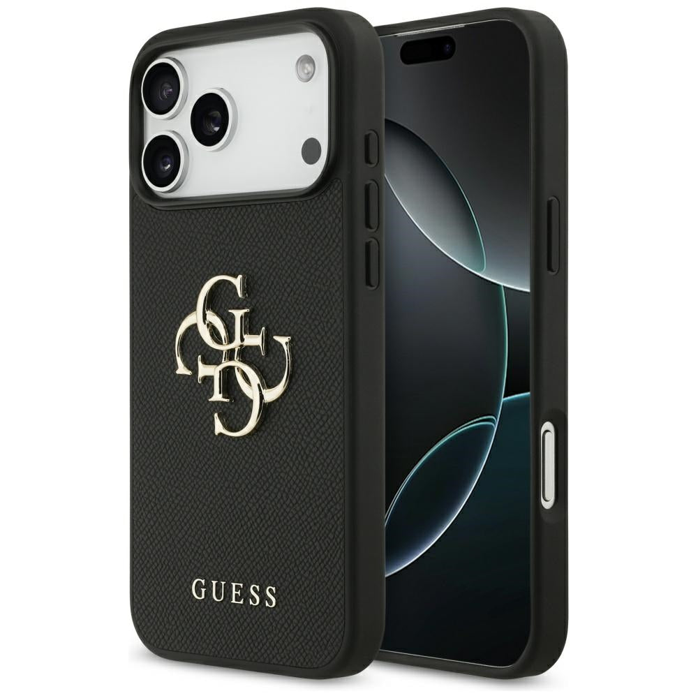 Husa pentru Apple iPhone 17 Pro Max, Guess, 4G Grained Big and Classic Logo, Neagra