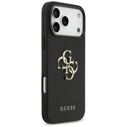 Husa pentru Apple iPhone 17 Pro Max, Guess, 4G Grained Big and Classic Logo, Neagra