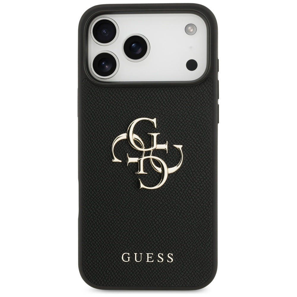 Husa pentru Apple iPhone 17 Pro Max, Guess, 4G Grained Big and Classic Logo, Neagra