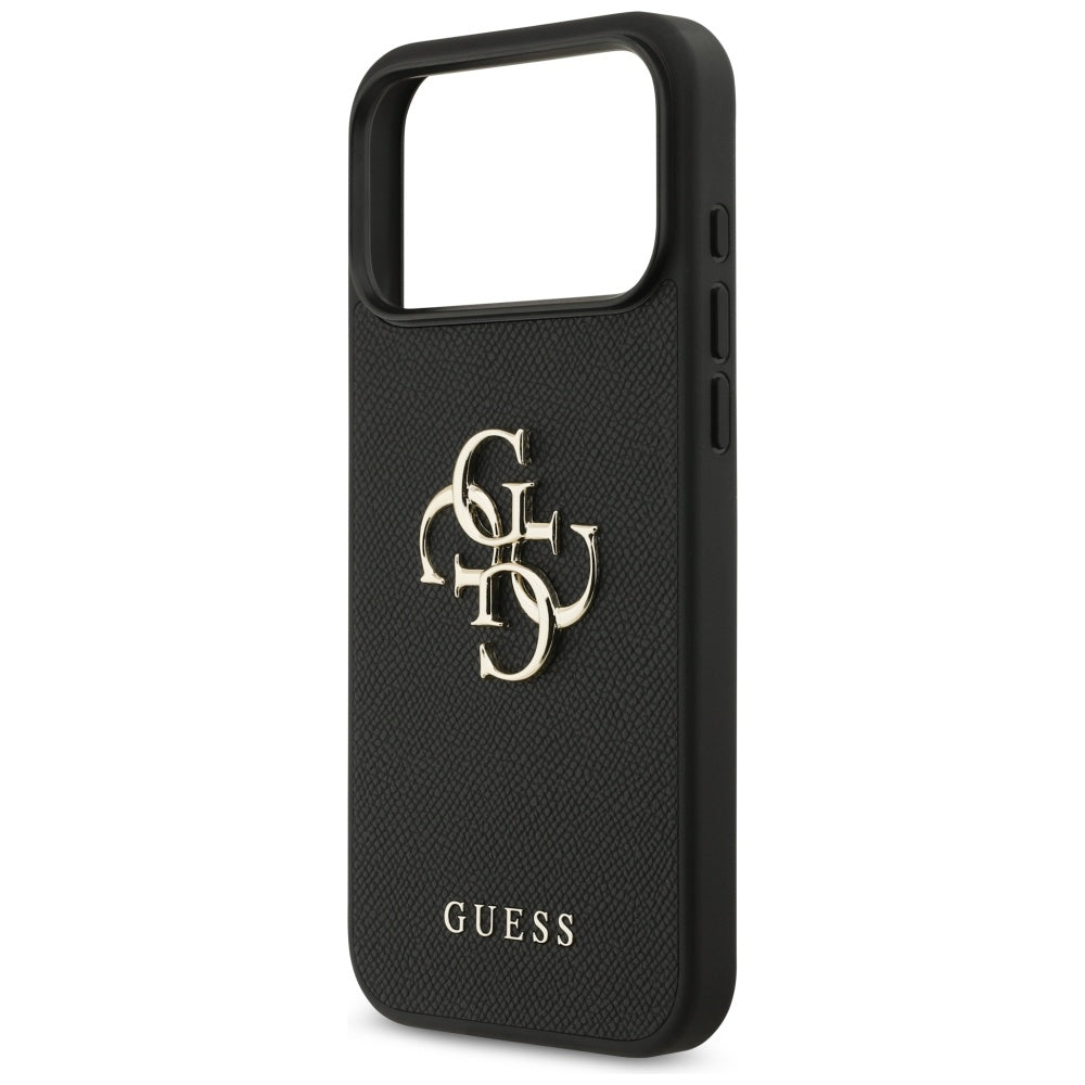 Husa pentru Apple iPhone 17 Pro Max, Guess, 4G Grained Big and Classic Logo, Neagra