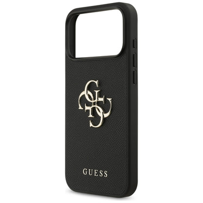 Husa pentru Apple iPhone 17 Pro Max, Guess, 4G Grained Big and Classic Logo, Neagra