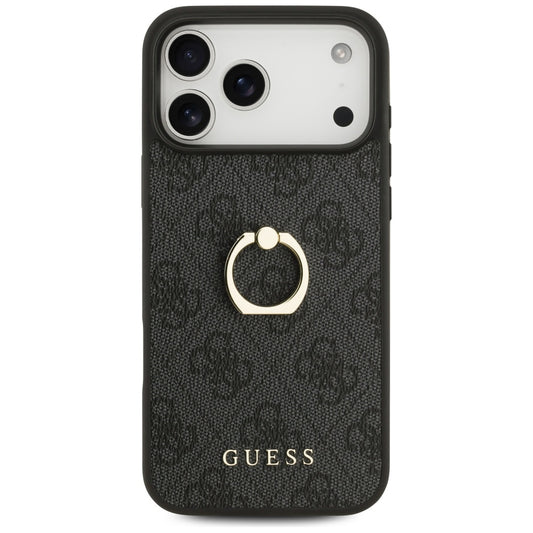 Husa pentru Apple iPhone 17 Pro Max, Guess, 4G Ring Stand, Neagra