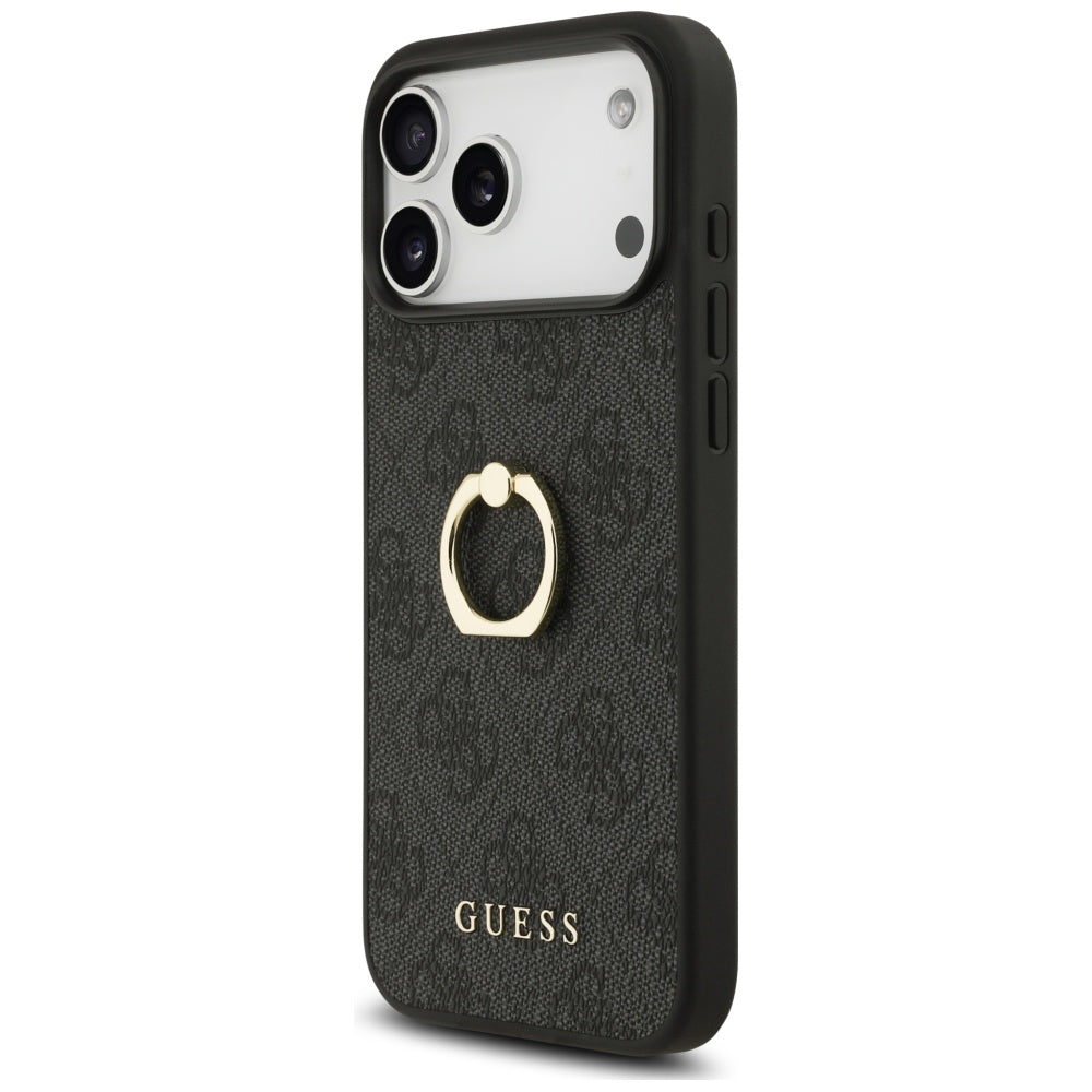 Husa pentru Apple iPhone 17 Pro Max, Guess, 4G Ring Stand, Neagra