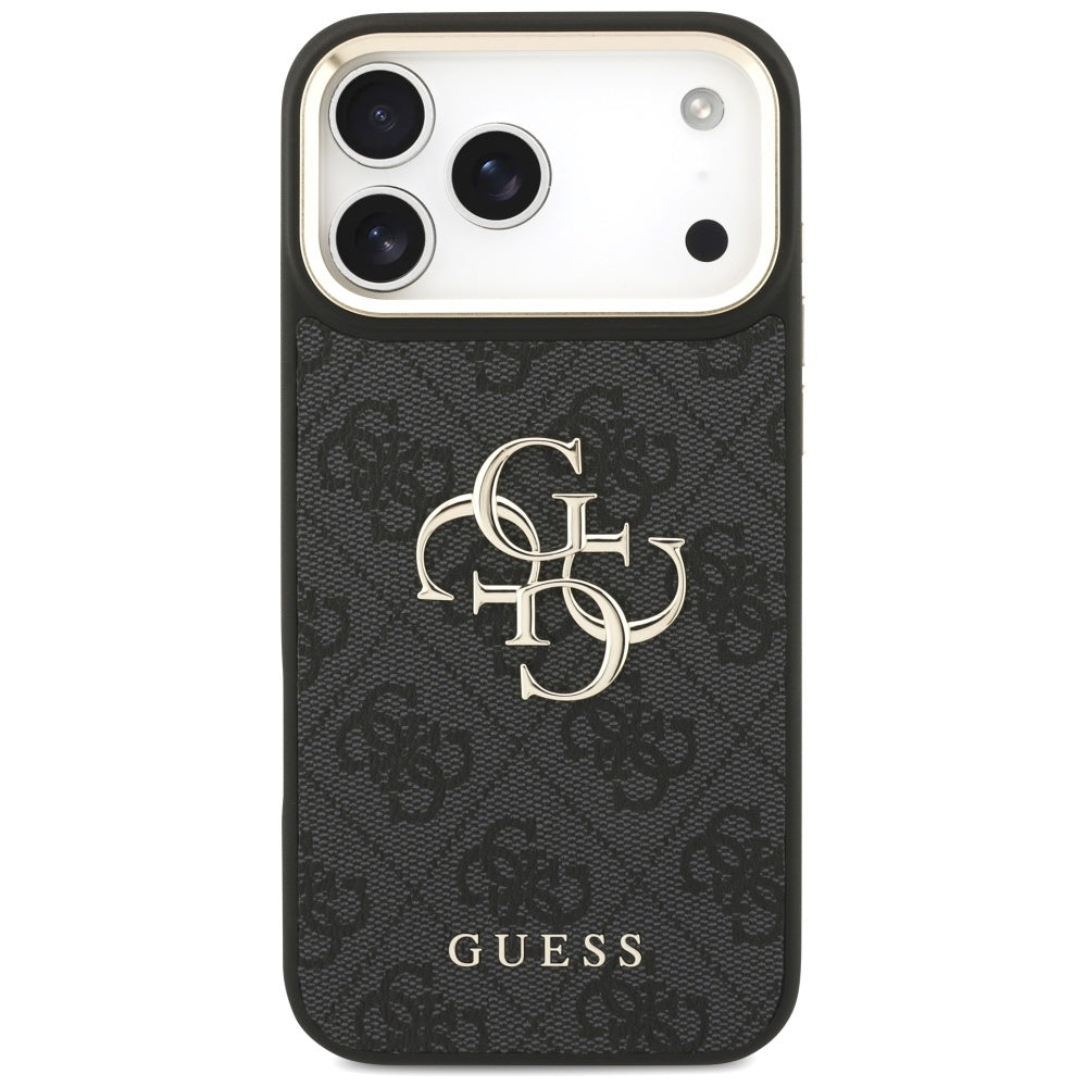 Husa pentru Apple iPhone 17 Pro Max, Guess, Big 4G Classic Logo with Big Strap, Neagra