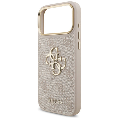 Husa pentru Apple iPhone 17 Pro Max, Guess, Big 4G Classic Logo with Big Strap, Roz