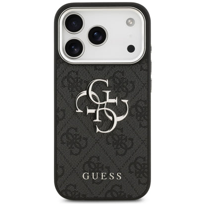 Husa pentru Apple iPhone 17 Pro Max, Guess, Big 4G Logo Classic, Neagra Argintie