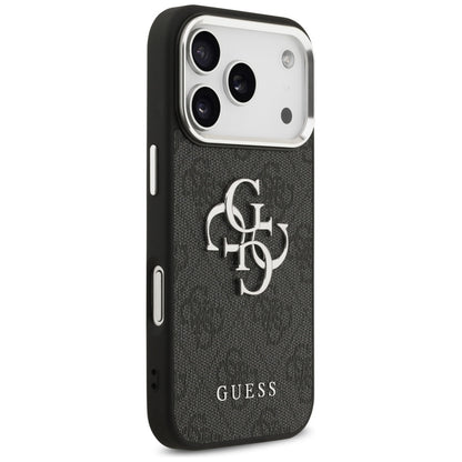 Husa pentru Apple iPhone 17 Pro Max, Guess, Big 4G Logo Classic, Neagra Argintie