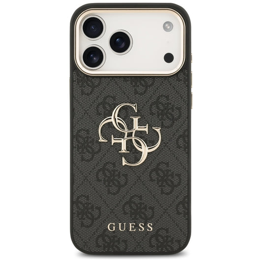 Husa pentru Apple iPhone 17 Pro Max, Guess, Big 4G Logo Classic, Neagra Aurie