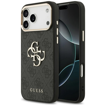 Husa pentru Apple iPhone 17 Pro Max, Guess, Big 4G Logo Classic, Neagra Aurie