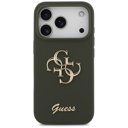 Husa pentru Apple iPhone 17 Pro Max, Guess, Big 4G Script, Kaki