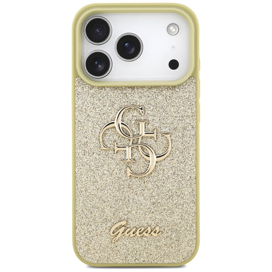 Husa pentru Apple iPhone 17 Pro Max, Guess, Fixed Glitter Big 4G, Aurie