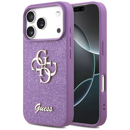 Husa pentru Apple iPhone 17 Pro Max, Guess, Fixed Glitter Big 4G, Mov