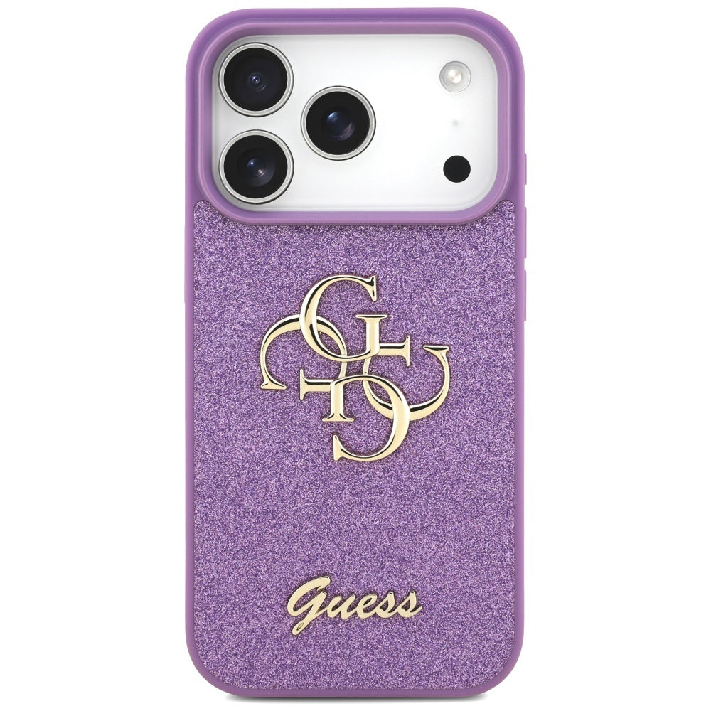 Husa pentru Apple iPhone 17 Pro Max, Guess, Fixed Glitter Big 4G, Mov