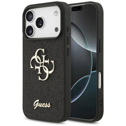 Husa pentru Apple iPhone 17 Pro Max, Guess, Fixed Glitter Big 4G, Neagra