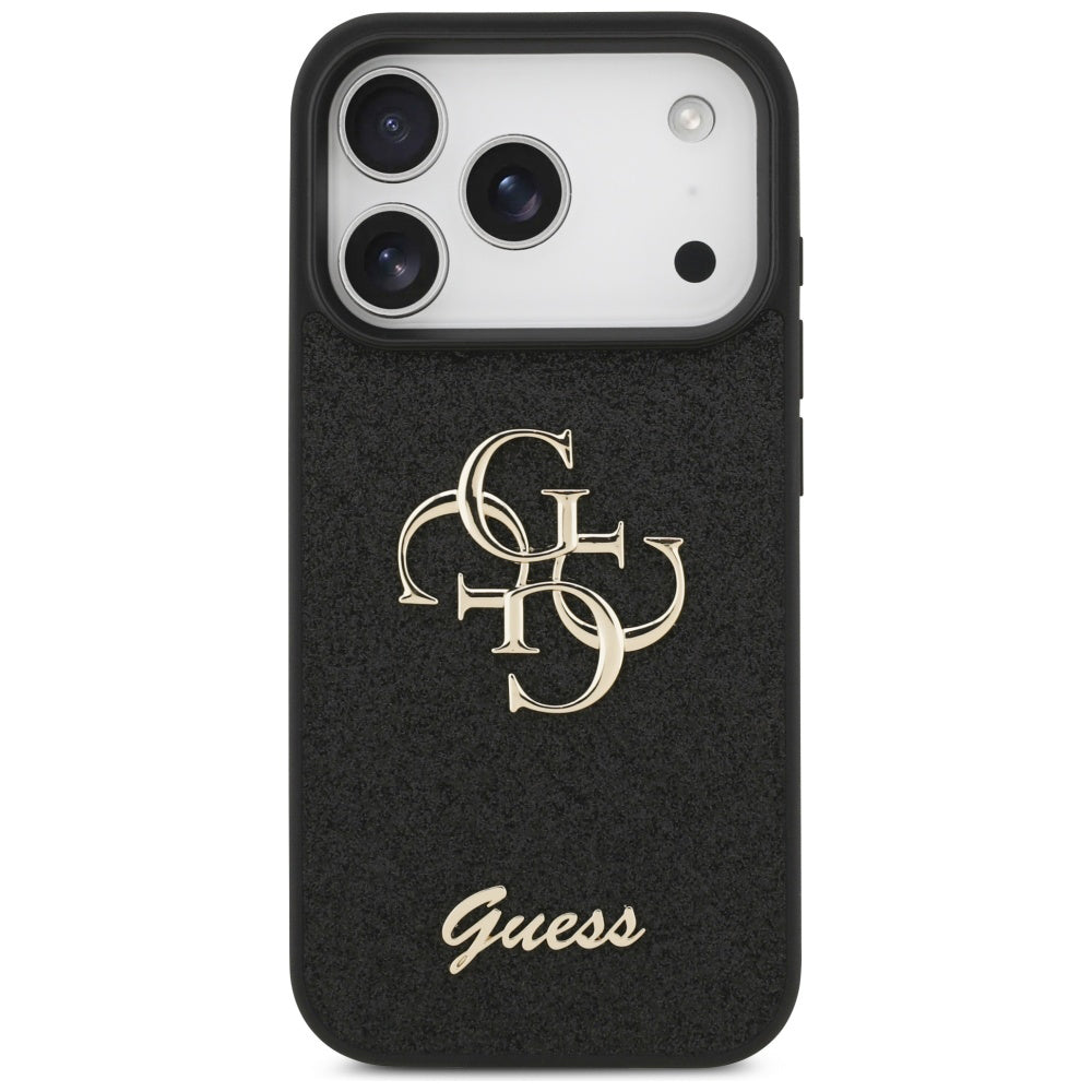 Husa pentru Apple iPhone 17 Pro Max, Guess, Fixed Glitter Big 4G, Neagra
