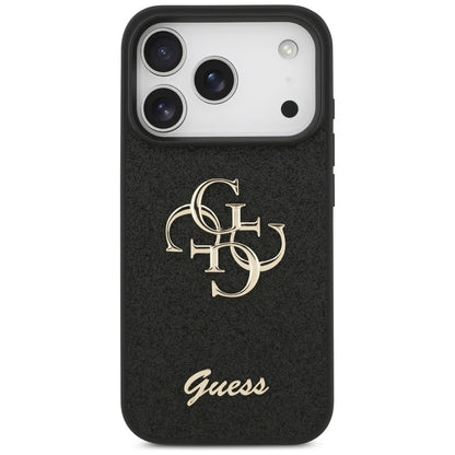 Husa pentru Apple iPhone 17 Pro Max, Guess, Fixed Glitter Big 4G, Neagra