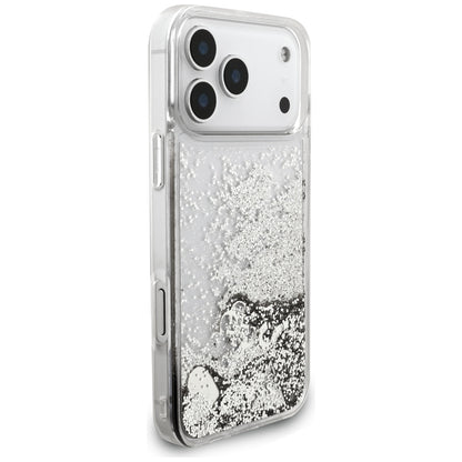 Husa pentru Apple iPhone 17 Pro Max, Guess, Liquid Glitter Charms, Argintie
