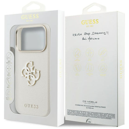 Husa pentru Apple iPhone 17 Pro Max, Guess, Resin Logo, Bej