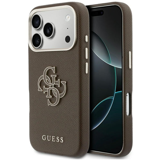 Husa pentru Apple iPhone 17 Pro Max, Guess, Resin Logo, Maro