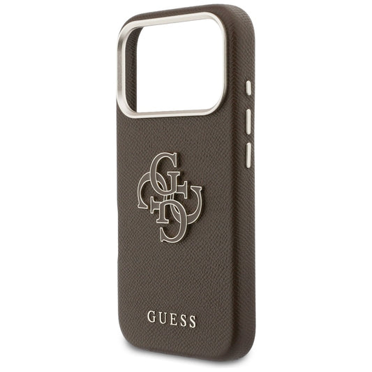 Husa pentru Apple iPhone 17 Pro Max, Guess, Resin Logo, Maro