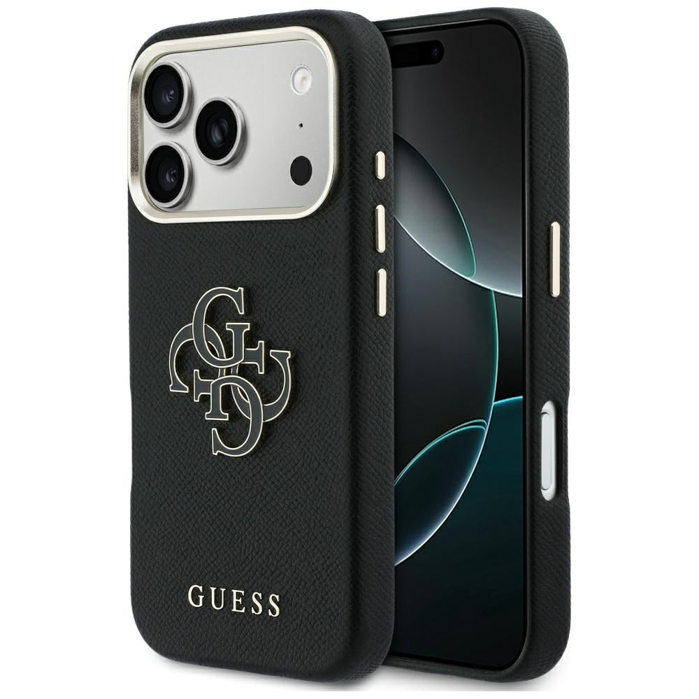 Husa pentru Apple iPhone 17 Pro Max, Guess, Resin Logo, Neagra